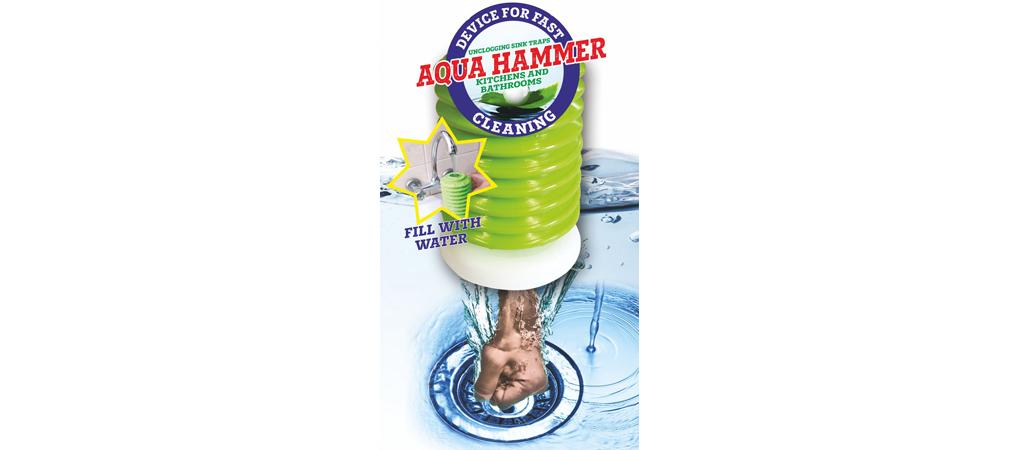 Kitchen and bathroom sink siphon cleaner - AQUA HAMMER
